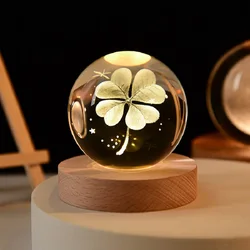 LED Night Light Milky Way Galaxy Solar System Crystal Ball Children Night Lamp Bedroom Ambient Light Creative Gift Night Light