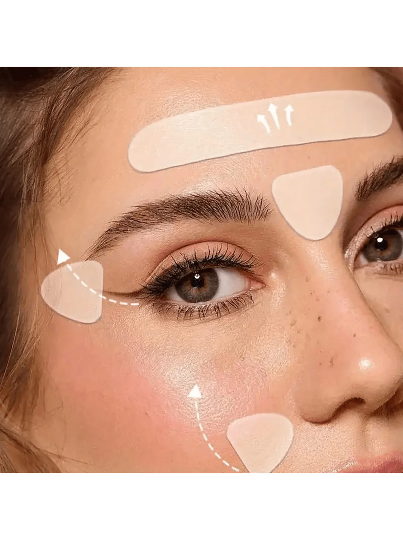 100 Pieces Transparent Facial Lifting Tape - Reusable Silicone Adhesive Patches for Facial Support image 3