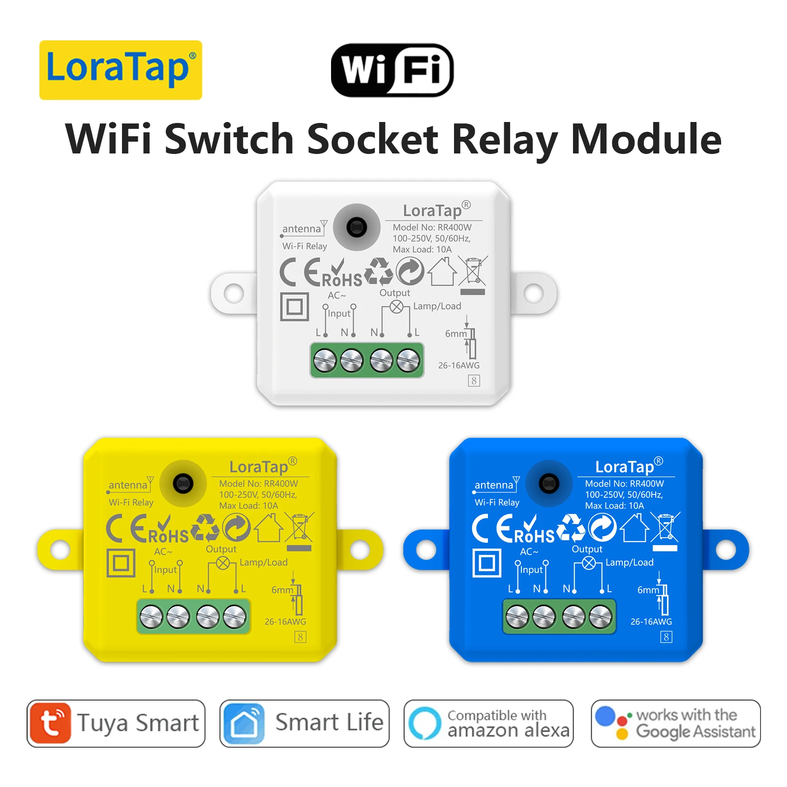 Tuya Smart Life WiFi Switch Module Breaker 10A Google Home Alexa Echo Voice Control App Timer Remote Control Light Pump DIY