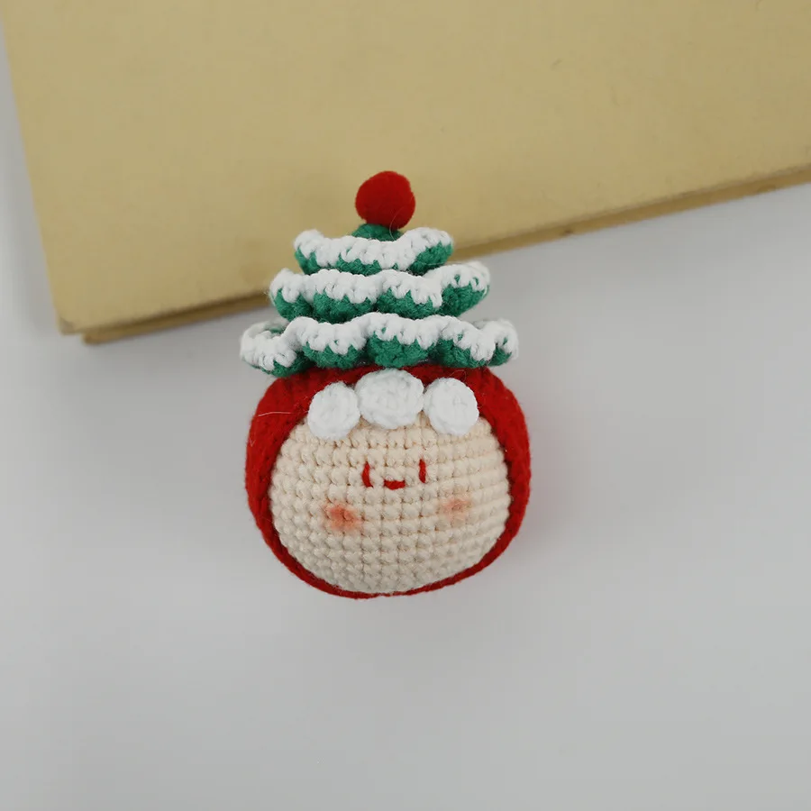 Handmade Crochet Cute Round Doll Keychain, Multi Styles Cartoon Amigurumi Face Bag Pendant Backpack Charm Gift