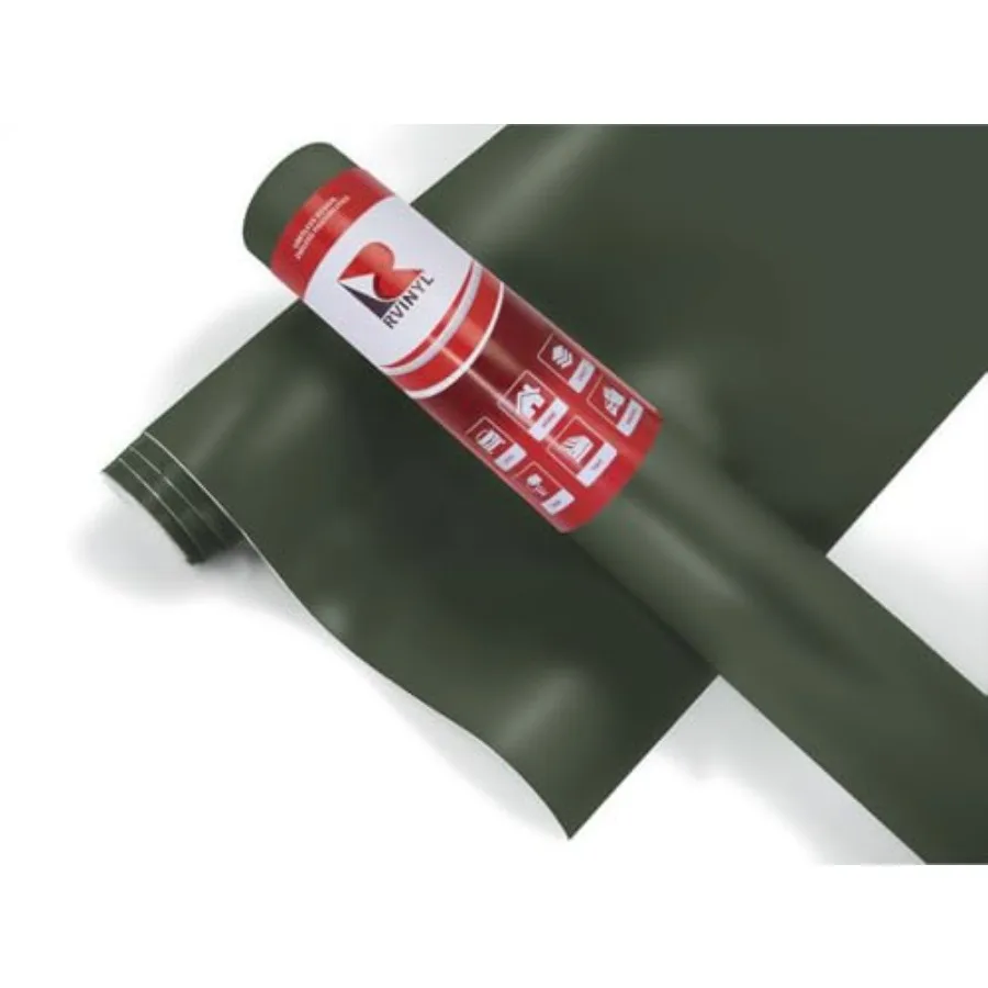 

Vehicle wrapping film for automotive use matte military green vinyl dual cast lustrous finish bubble-free application 5ft x 30f