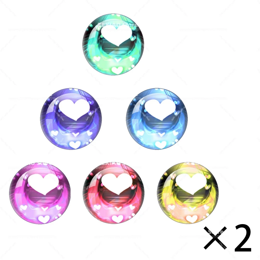 Blyth Doll BJD Eyes Crafts Shiny Heart Pattern Eye Dinosaur Eye Glass Cabochon Round BJD Eyes Doll Accessories Jewelry