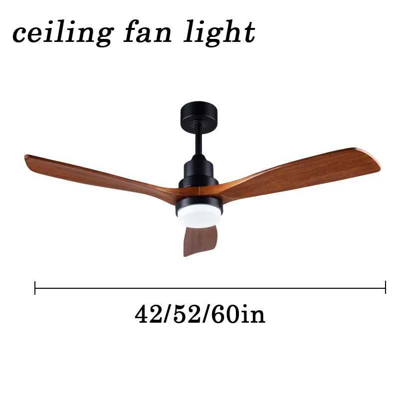 Modern Solid Wood Ceiling Fan Light Remote Control Ceiling Fan Lamp mute Adjustable Six Levels Wind Speed Living bedroom Decor