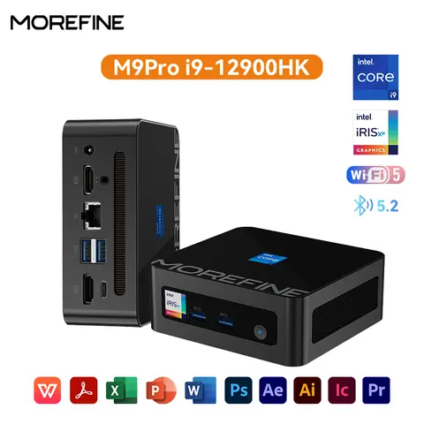 MOREFINE M9PRO Mini PC 12900HK Intel Core i9 Gaming Mini PC i5 12500H i7 12800H RAM 16G 512G NVME Desktop Portable Windows 11Pro