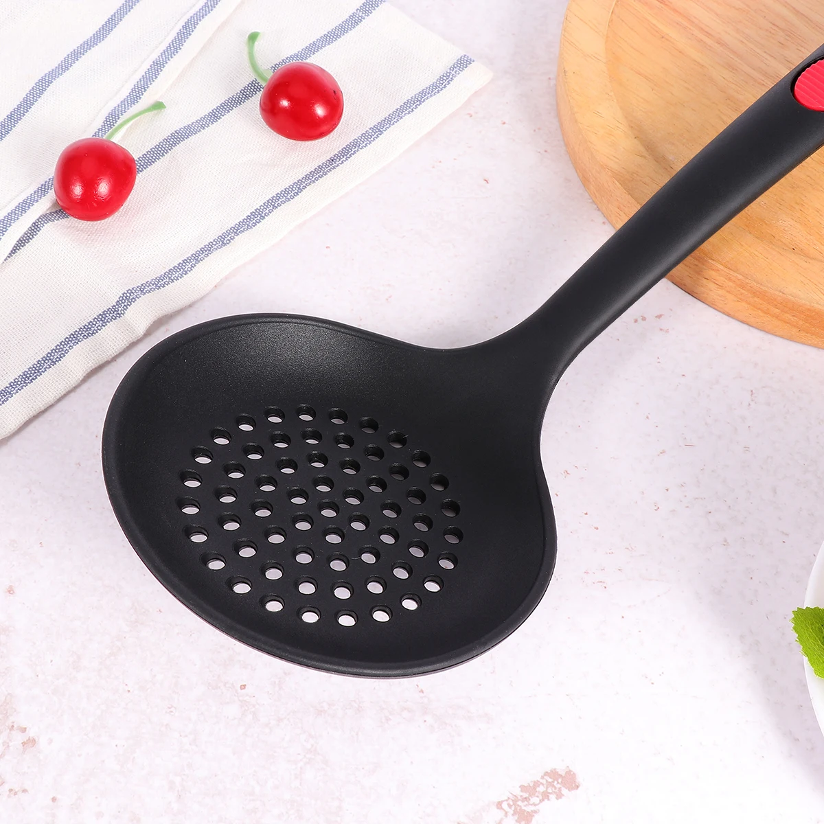 

Silicone Colander Soup Ladle Frying Skimmer Kitchen Cooking Utensils Heat Resistant Non Stick Ergonomic Handle for Coated