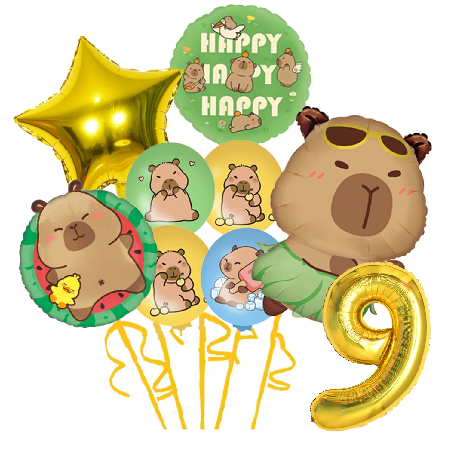 

Cute Capybara Balloon Birthday Party Decor Aluminum Film Balloons Baby Shower Birthday Party Decorations Kids Toy Gifts Supplies