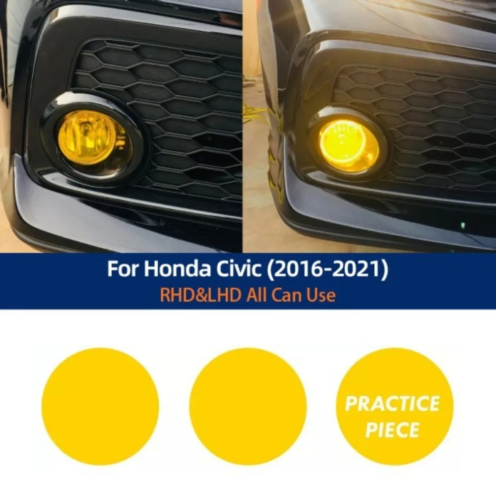 TPU Car Headlight Protective Film For Honda Civic 2016-2021 PPF Transport & Smoke Anti-Scratch Auto External Accessories