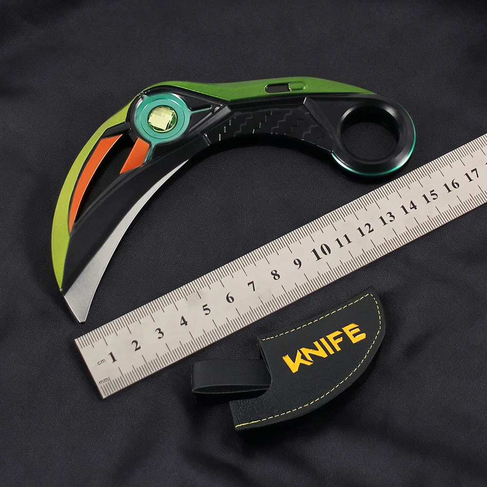 16 سنتيمتر VALORANT لعبة Karambit الشكل محيط المعادن الحرفية نموذج الدعائم سطح المكتب الديكور الحلي هدايا عيد الميلاد اللعب