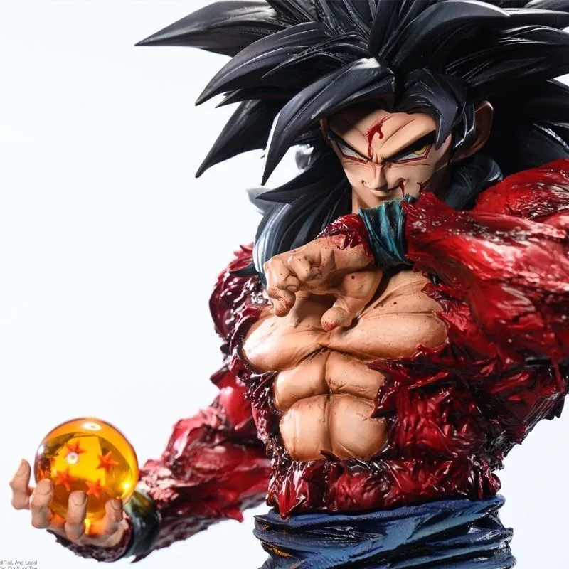33CM/12.99in Anime Dragon Ball Z Ssj4 Goku Figure Battle Damage Super Saiyan 4 PVC Statue Collectible Model Toys Gifts view 2