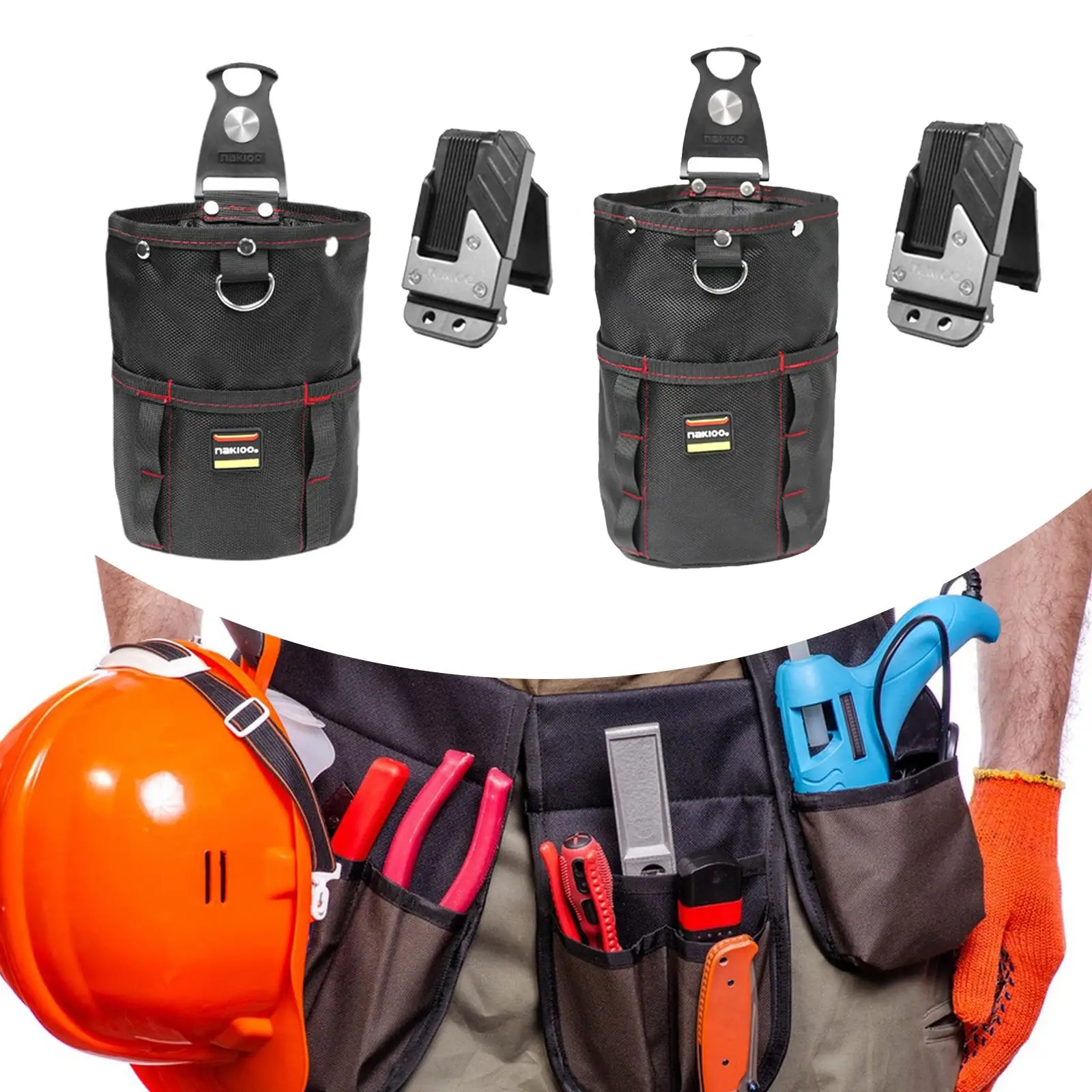 

Tool Pouch with Belt Clip Multipurpose Tool Belt Bag Waist Tool Bag for Repairman Carpenter Electrician Craftsmen Gardener