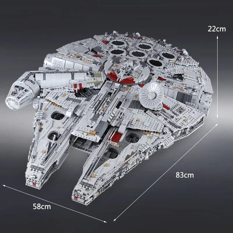 2026 Il più nuovo set da costruzione Millennium Falcon da 8445 pezzi, kit modello da collezione per adulti per regali di compleanno (kit luce LED opzionale