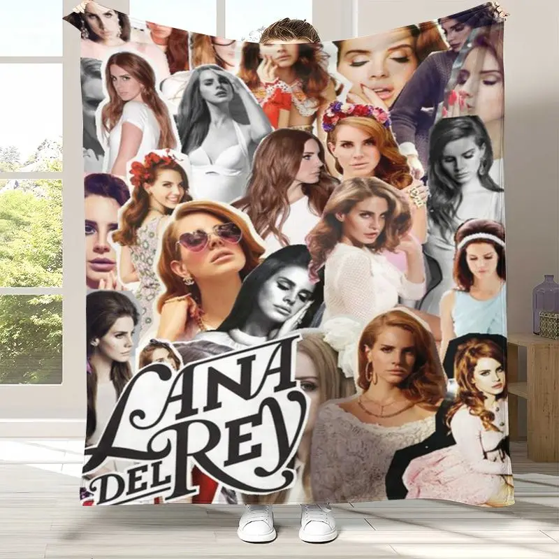 Singer Lana Del Rey Lizzy Grant Flannel Blanket,Ultra Soft Warm Plush Throw for Home Bedroom Bed Sofa Cover Office Camping gift