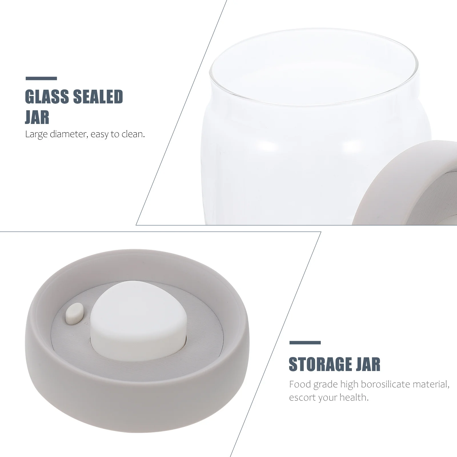 

1Pcs Airtight Sealed Storage Jar High Borosilicate Glass Container for Home Kitchen Food Storage Tea Cereal Grain Organizer