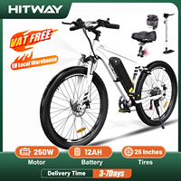 Electric bike HITWAY, electric MTT with removable Lithium battery 36V12Ah, city e-bike with 7 speeds, motor 250W