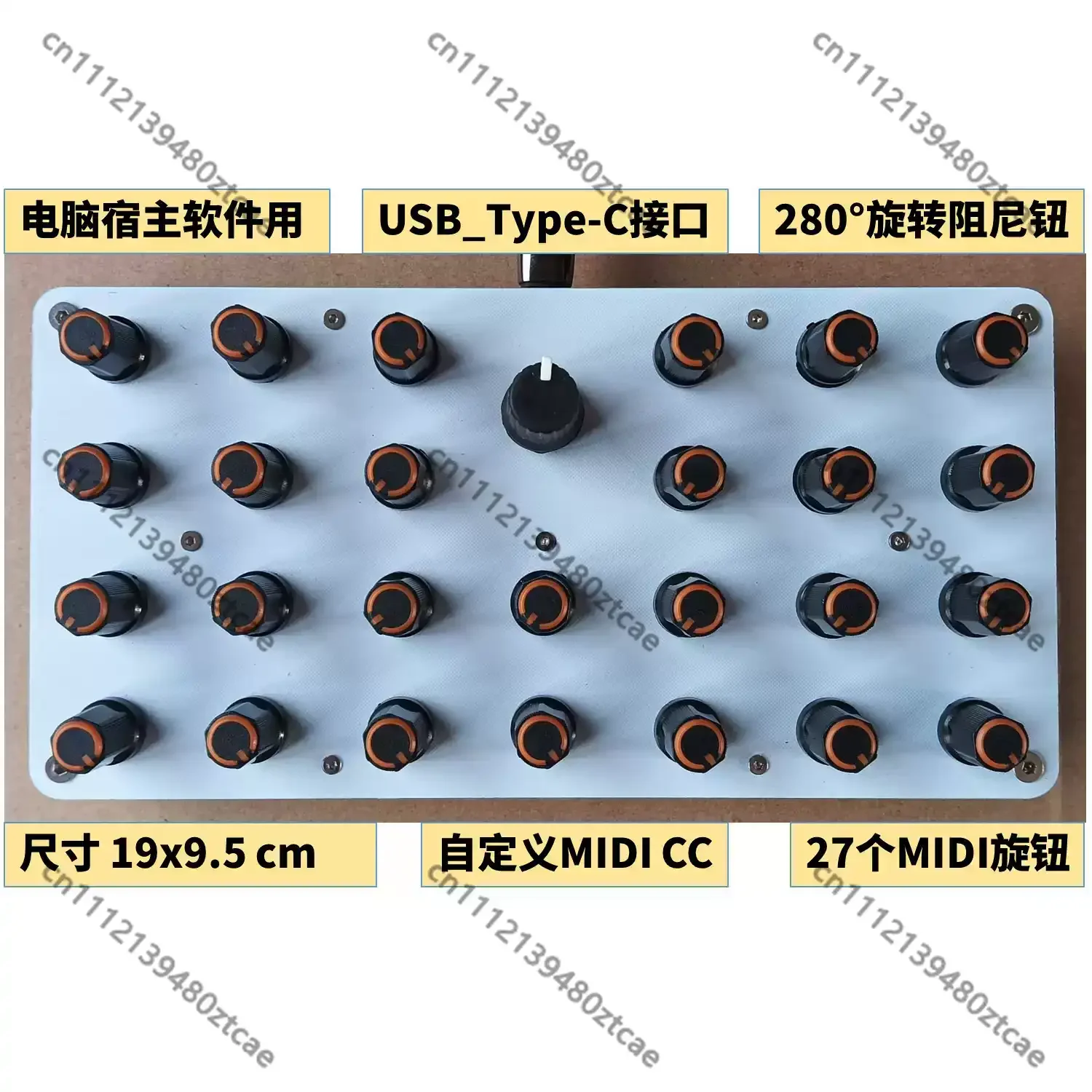 27 MIDI Knobs Knob Custom CC Information USB-C Interface Music Host Software Controller
