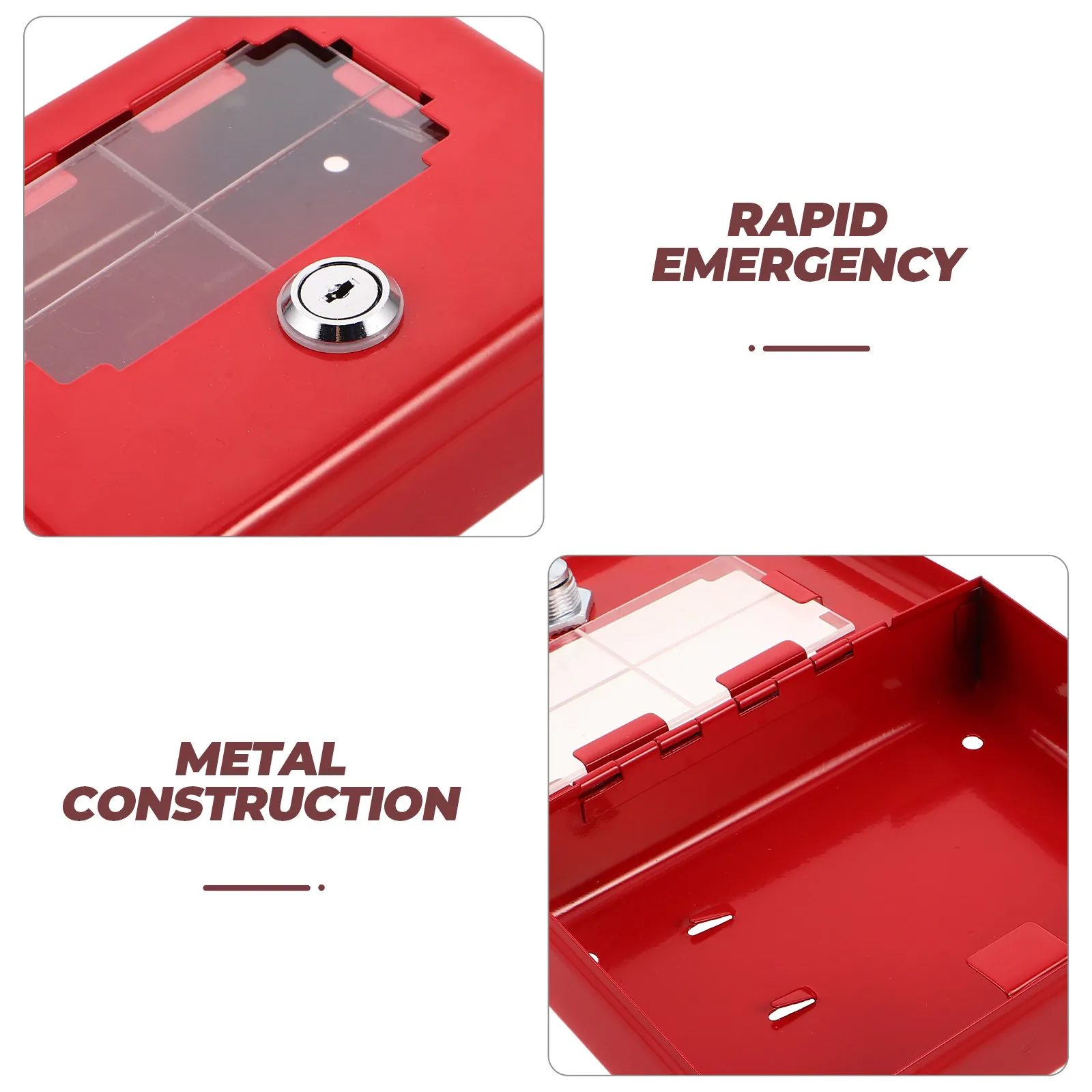 Glass Metal Emergency Key Box Wall Mount Key Lock Box For Gate Entrance Safety Officer Mounted Home Fire Storage