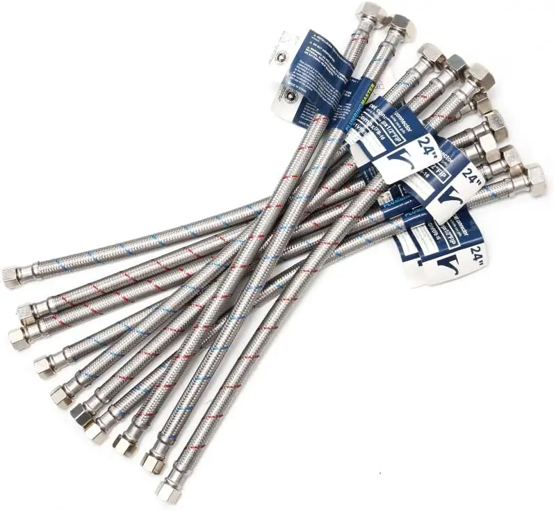 

Шланг для смесителя, соединительные трубки для смесителя (3/8" Comp x 1/2" FIP), сертифицированные безопасные соединительные трубки для смесителя в ванной (24 дюйма)