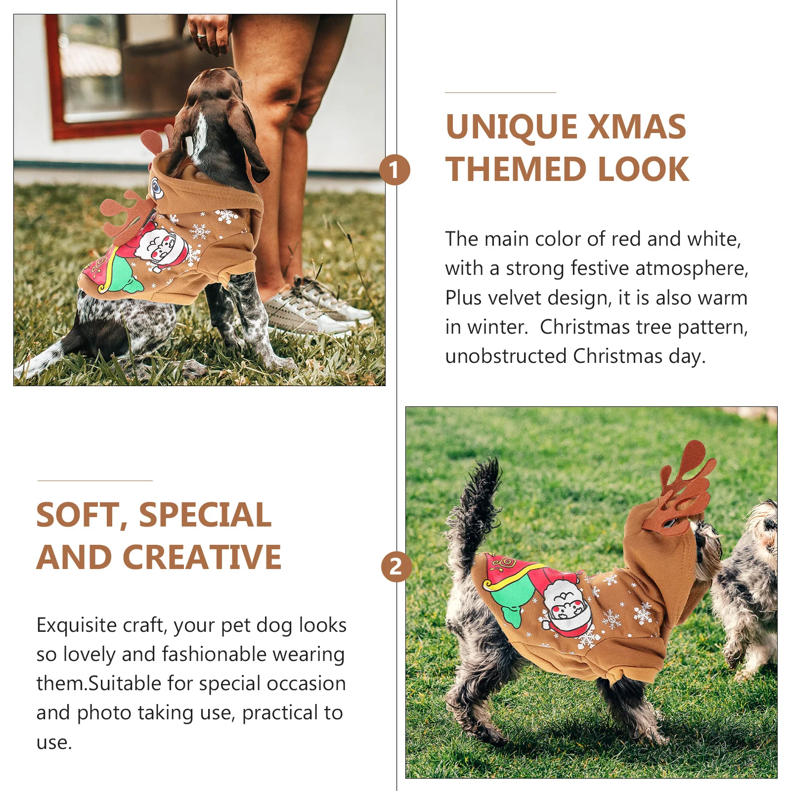 

1Pcs Pet Cotton Xmas Style Clothing Warm Dog Costume Creative Christmas Pet Apparel Party Wear Dog Cosplay Clothes