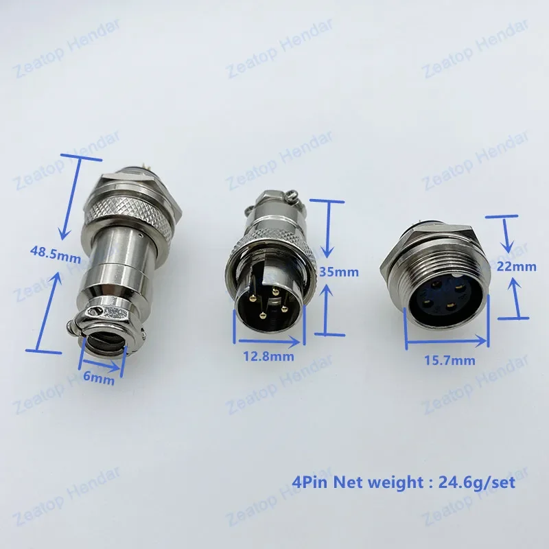 موصلات لحام الصناعية ، المكونات الذكور Socket الإناث ، النحاس ، دبوس الذهب ، 2 دبوس ، 3 دبوس ، 4 دبوس ، 5 دبوس ، 6 دبوس ، 7 دبوس ، 8 دبوس ، 16 مللي متر ، GX16 ، 1 قطعة #4