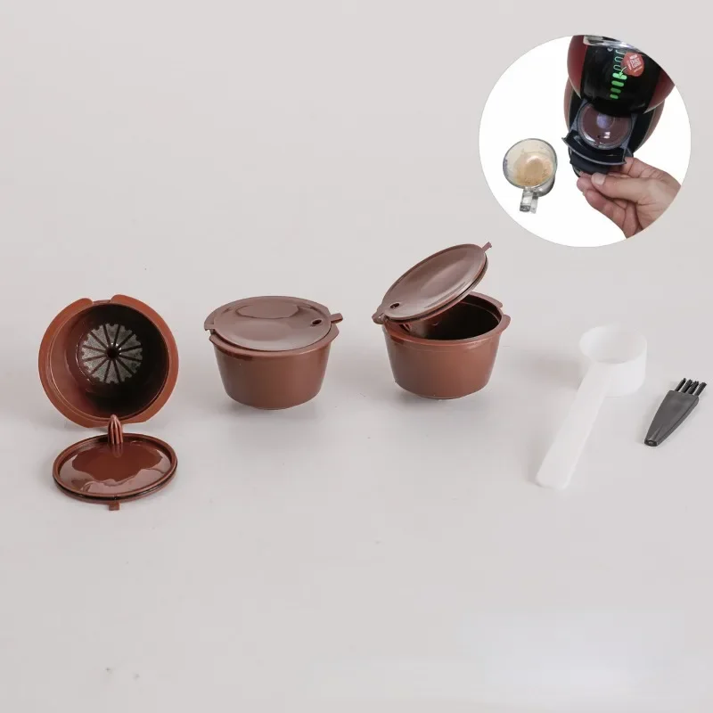 3pcs Reusable Coffee Capsule For Nescafe Dolce Gusto Machine Refillable Coffee Capsule Filter Cup Kit