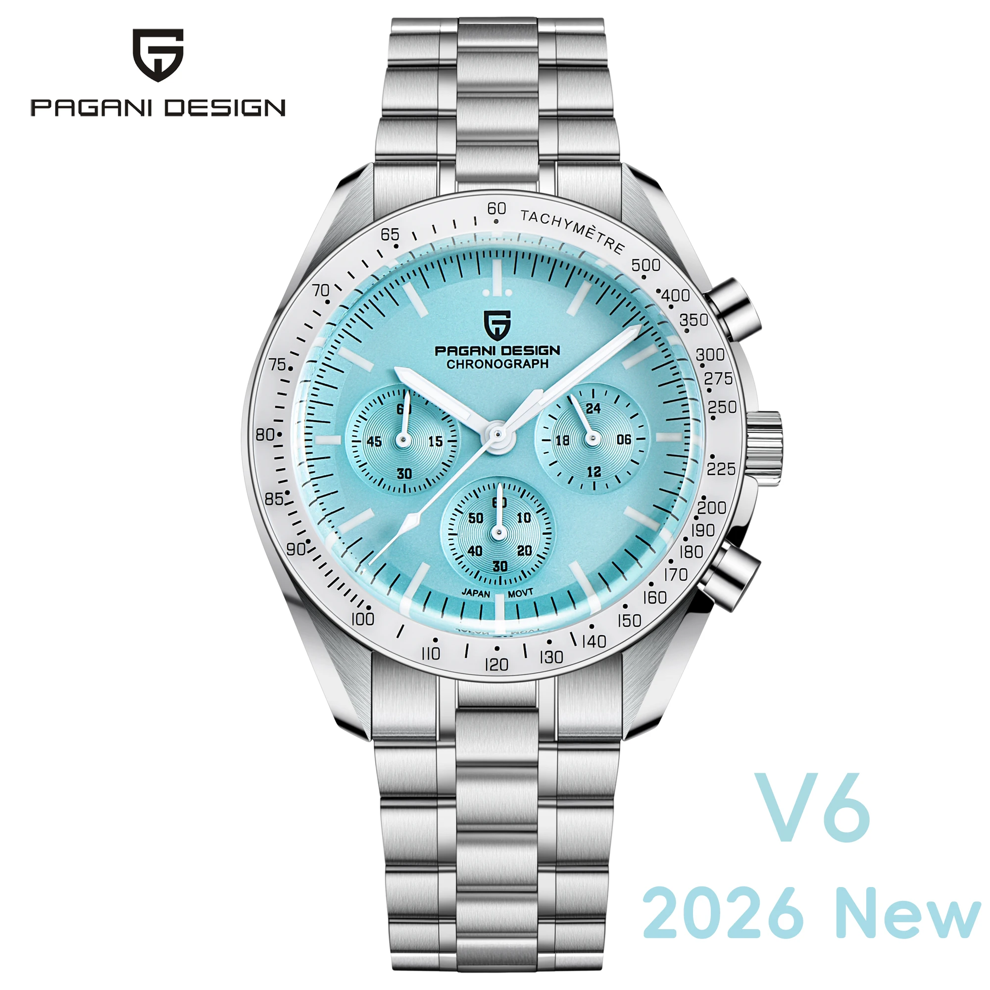 2026 New PAGANI DESIGN PD1701 Moon Men's Watches Luxury Quartz Watch For Men Auto Date Chronograph AR Sapphire crystal 316L Stainless steel Case Waterproof Wristwatch TMI VK63 Movt Clock Man image 3