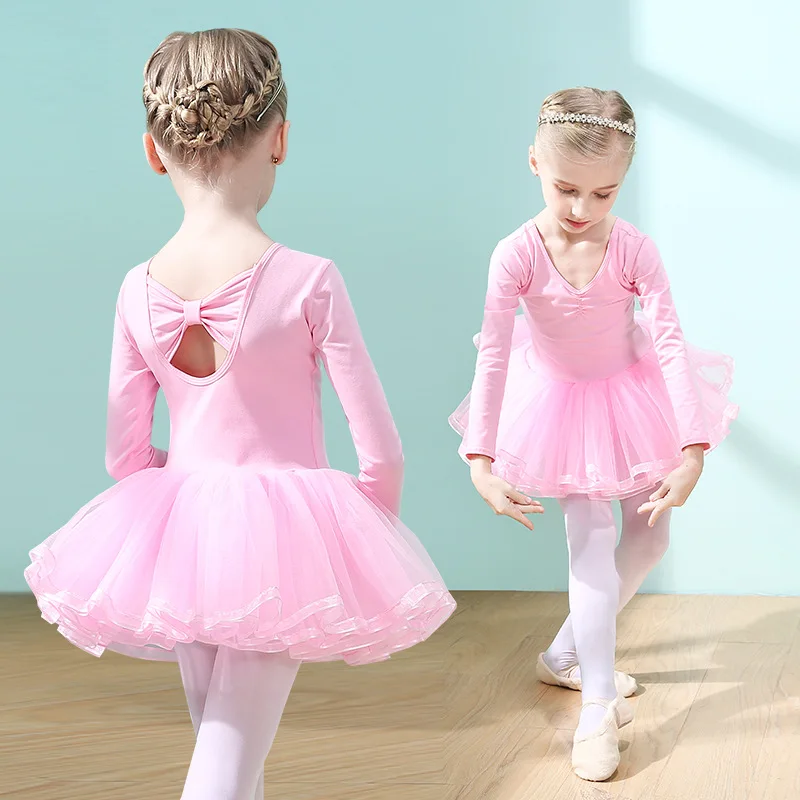 Girls Ballet Dress Children's Training Dress Figure Skating Costume Leotard For Christmas birthday Party Tutu Dance Clothes