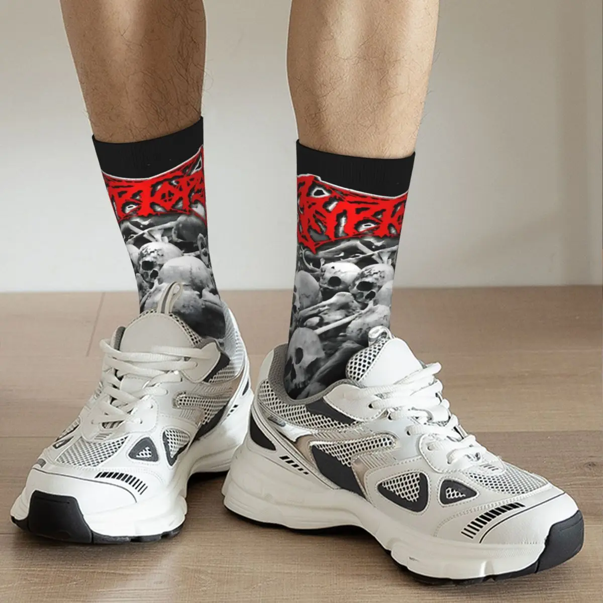 Calcetines para hombre sin costuras, calcetín de estilo urbano, Harajuku, Cryptopsy, novedad