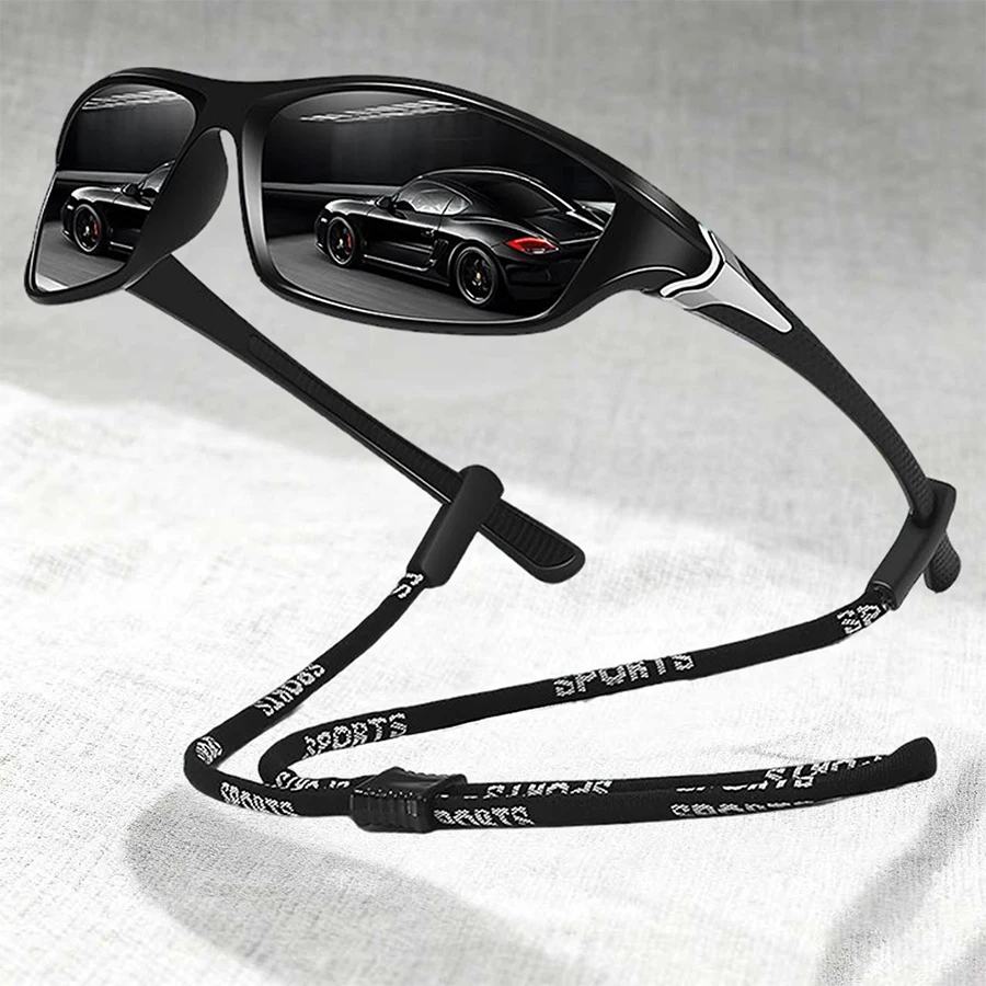 With Chain Vintage Metal Decoration Fishing Cycling Sports Eyewear Men Women Running Mountaineering Fashion Sport Sun Glasses