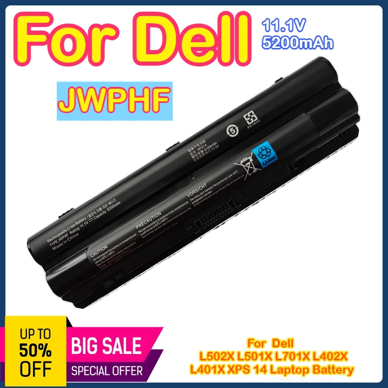 

JWPHF для ноутбука Dell JWPHF L502X L501X L701X L402X L401X XPS 14, аккумулятор