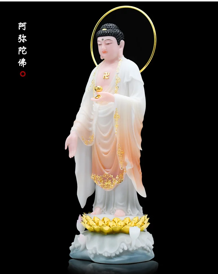 48CM large Buddhism figure jade gilding Sakyamuni GOD Amitabha buddha Asia HOME protection Prosperity safe luck FENG SHUI statue