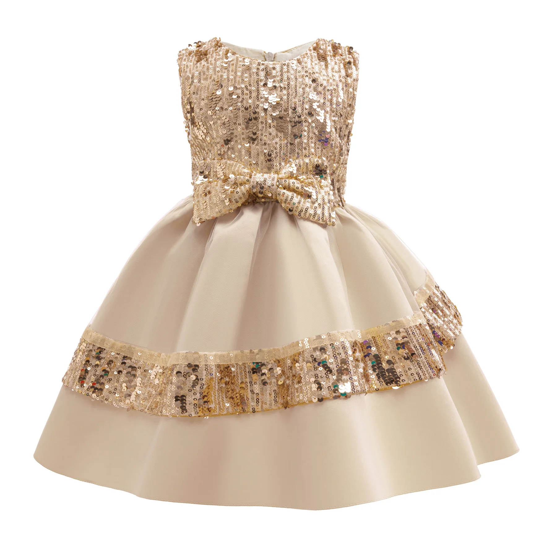 Sequin Kids Girl Dresses Elegant Party Dress For Girls Birthday Gifts Princess Dress Children Bowknot Evening Dress Ball Gown