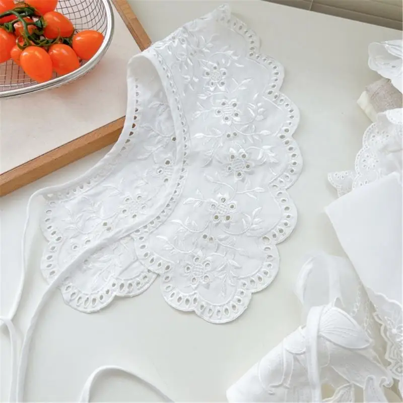 Q5WE Ajuste o colar decorativo ajustável Padrões renda decorativos Padrões renda poliéster macio desgaste casual formal