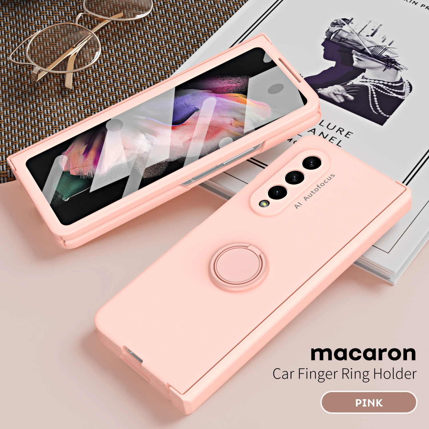 Shockproof Armor Magnetic Hinge Case For Samsung Galaxy Z Fold 7 6 5 4 3 Car Holder Ring Kickstand Full Screen Protector Cover