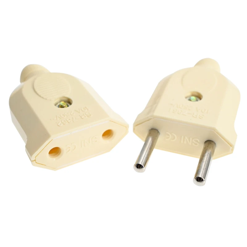10A European standard European standard male and female butt plug connector CE wiring plug socket extension cord wire power plug