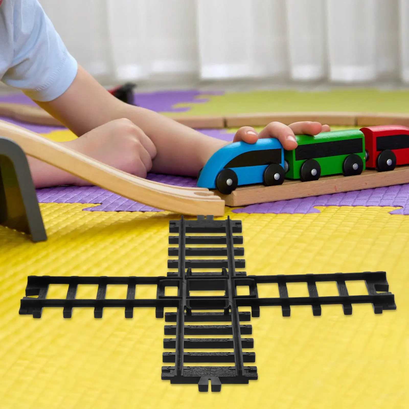 

Simulated High-Speed Train Track Realistic Plastic Railroad Tracks DIY Sand Table Ornament Mini Train Layout Construction Set