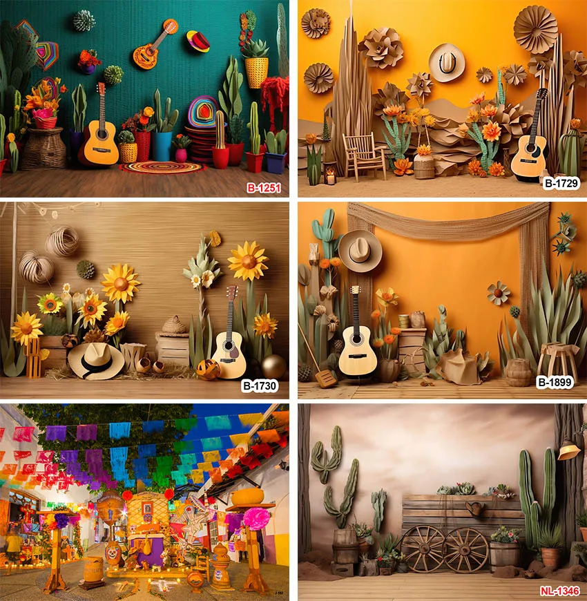 

Photography Background Mexico Desert Cactus Cowboy Circus Kids Birthday Cake Smash Portrait Decor Photo Backdrop Studio