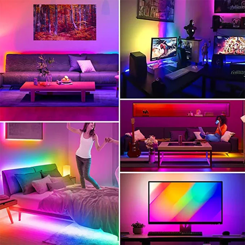 LED Strip RGBIC 5050 WS2812b Bluetooth App Control Chasing Effect Lights Flexible Tape Diode Ribbon TV BackLight Room Decorate