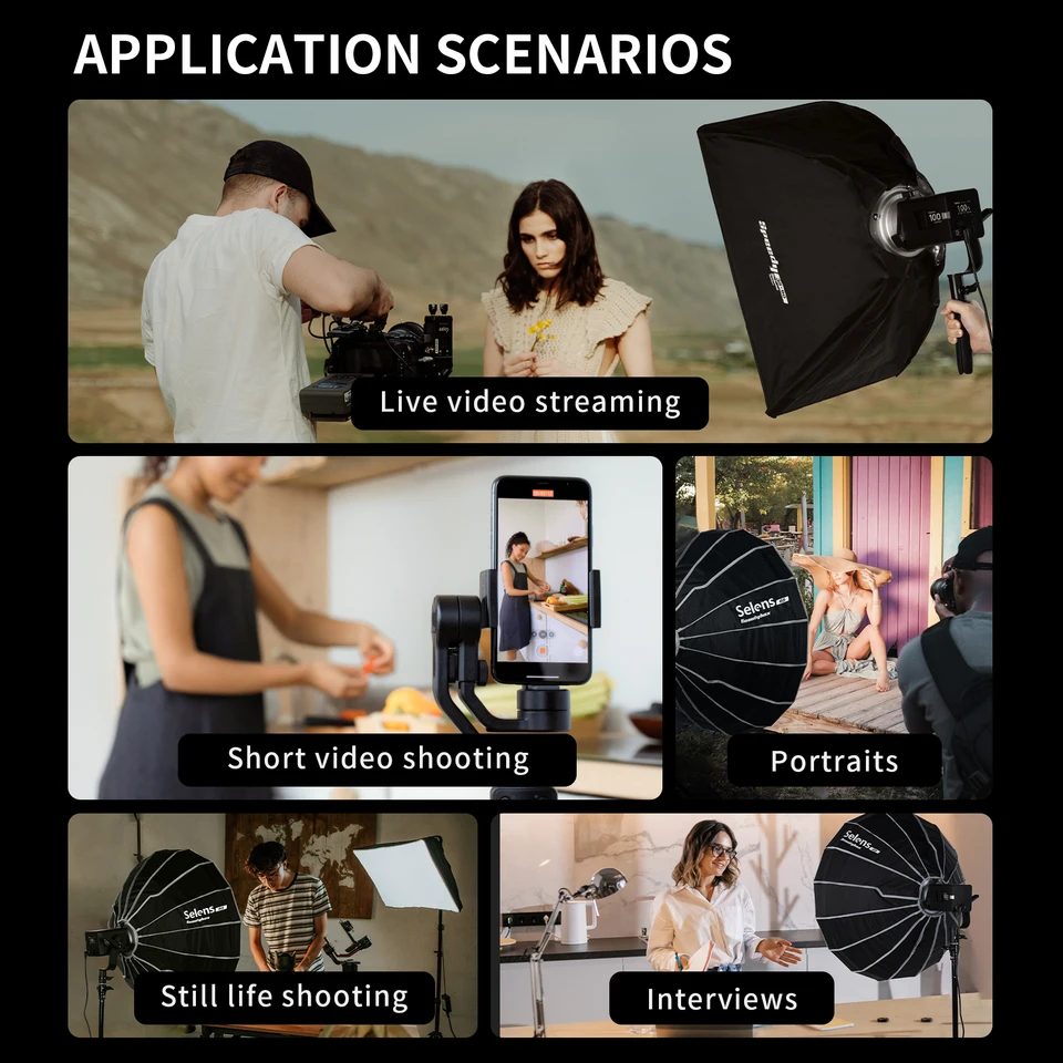 selens 100w led ライト Selens 100W RGB COB Video Light Single/dual Color 2700-6500K Bi