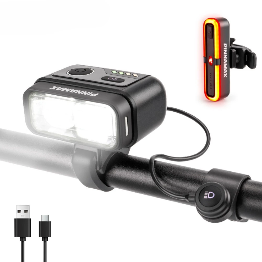 

Bicycle Front Light Bright Bike Headlight Bicycle Lantern Waterproof USB Rechargeable MTB Bike Rear Lamp Cycling Headlight Kit