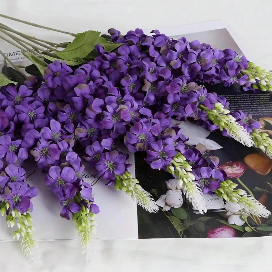5/10 قطعة الزهور الاصطناعية Shyacinth الروطان غرفة المنزل الزفاف احتفالي زينة في الهواء الطلق حديقة DIY بها بنفسك هدية النعش ديكور الحلي #6