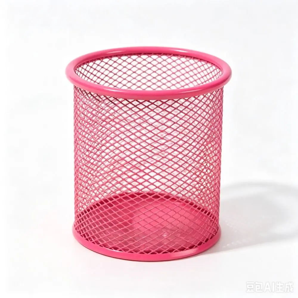 2 pcs Modern Style Metal Pen Holder Round Mesh Storage Tube Solid Multi Colors Makeup Storage Box Vanity Table