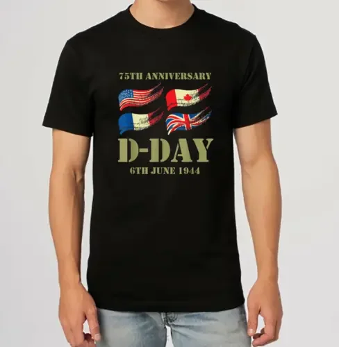 D-Day 75th Anniversary T-Shirt Anime Graphic T-shirts For Men Clothing Women Tees Y2K Tops Unisex Summer Short Sleeve