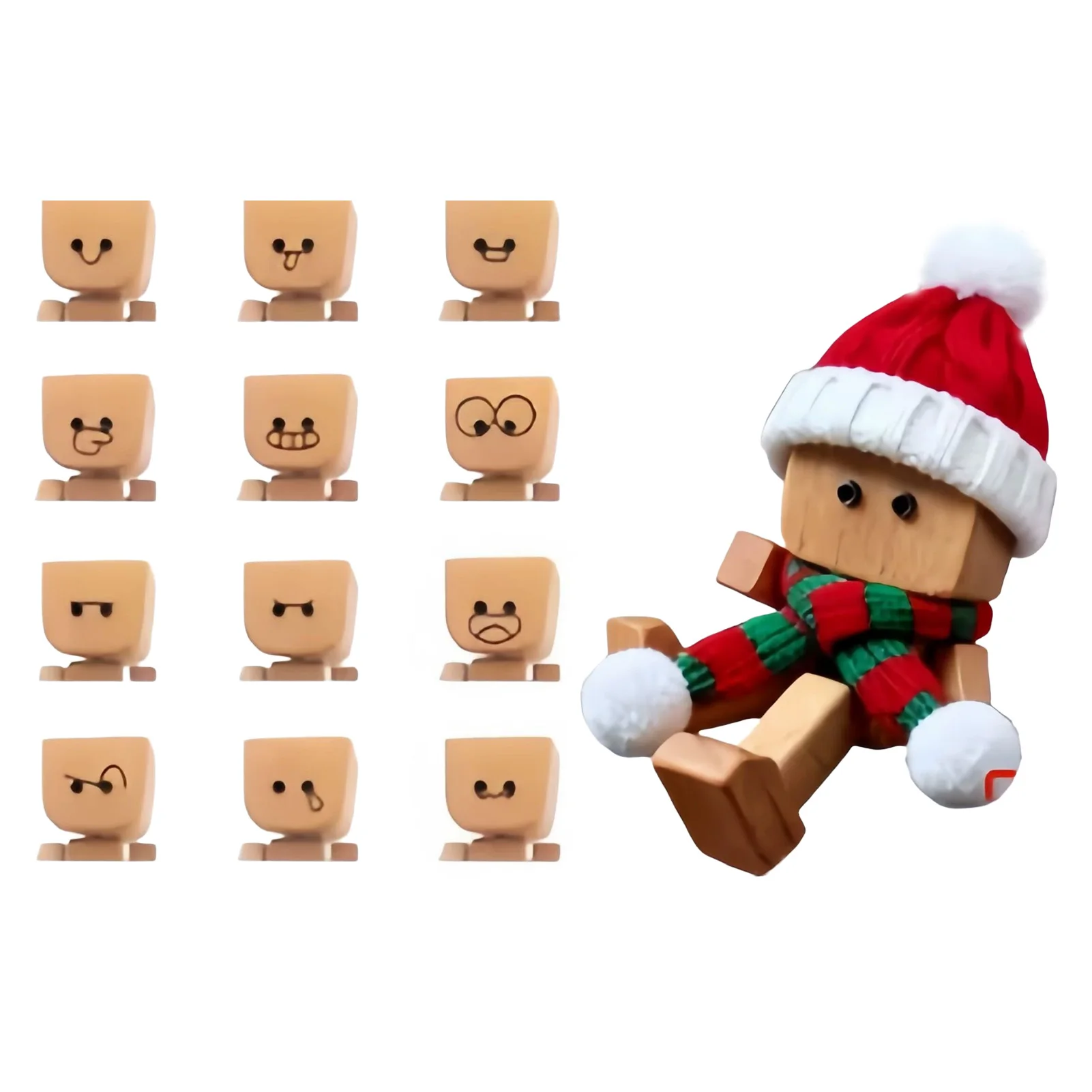 1pc Weihnachten Holz Wackel Figur Auto Dekor Handgefertigte Skulptur mit Schaukel Bein Stress Relief Spielzeug für Dashboard Büro Dekor