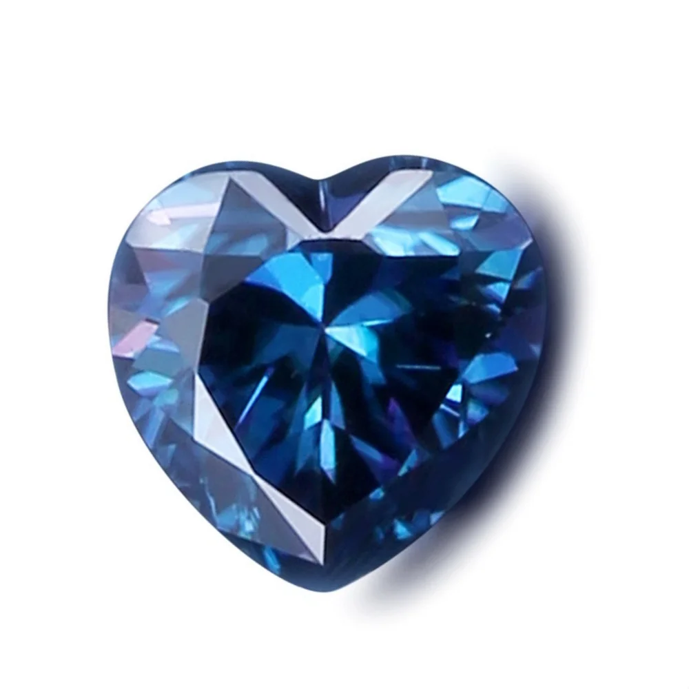 High Grade Moissanite Stone  VVS1 Heart Cut D-Blue Color  0.5-4ct  with GRA certificate For Jewelery Ring Material make