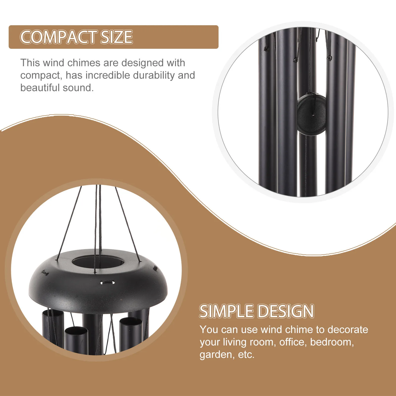 

1Set Exquisite Chime Outdoor Indoor Use Creative Hanging Bell Pendant for Yard Patio Deck Relaxation Decorative
