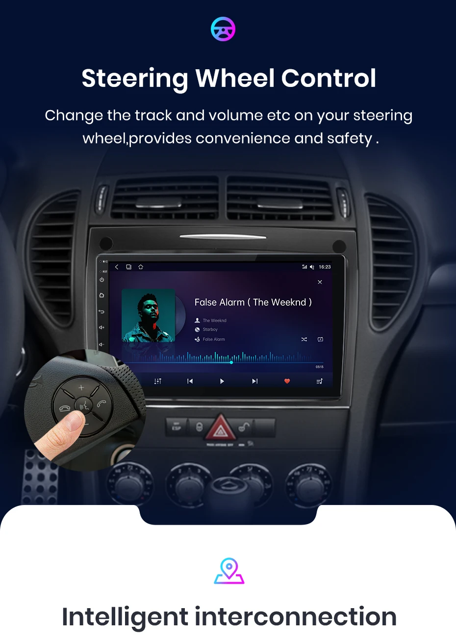 Junsun carplay android auto autoradio für mercedes benz slk klasse r171 2011-2015 slk 2004 2011 gps intelligente systeme – Detail 15