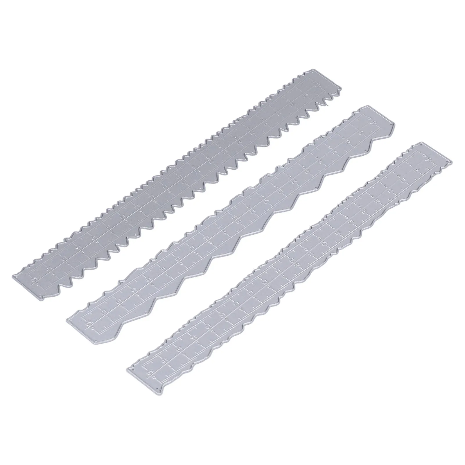 3pcs Irregular Edges Ruler DIY Making Carbon Steel Embossing Attractive Decorative Lightweight Card Making Tool