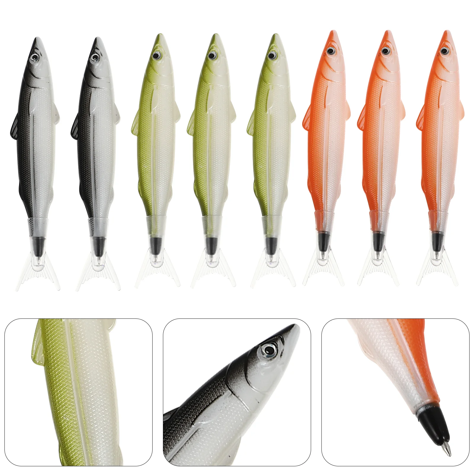 8 Pcs Signing Pens Student Stationery Supplies Ballpoint Fountain Fish Shape Child Black