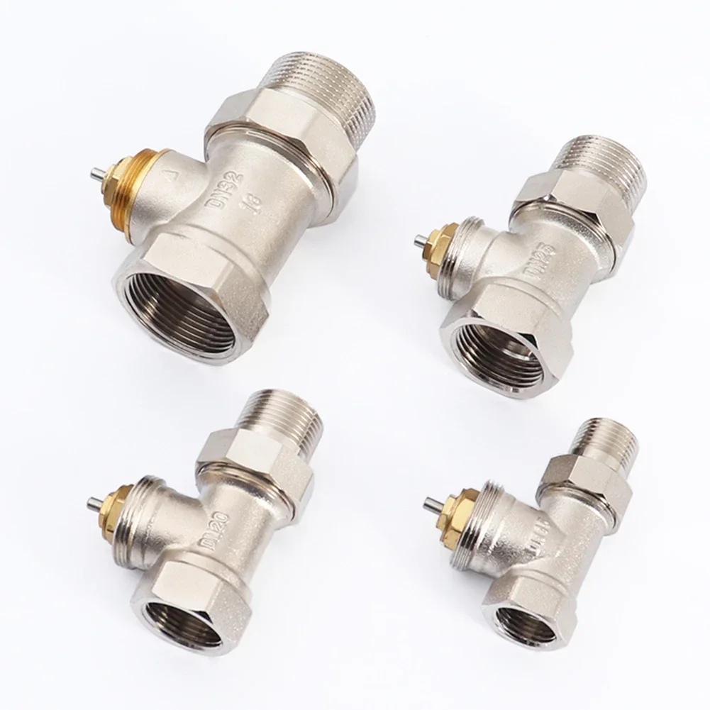1pc Brass Straight Radiator Valve DN15/DN20/DN25 Thermostatic Regulating Valve Without Thermostatic Head Temperature Control