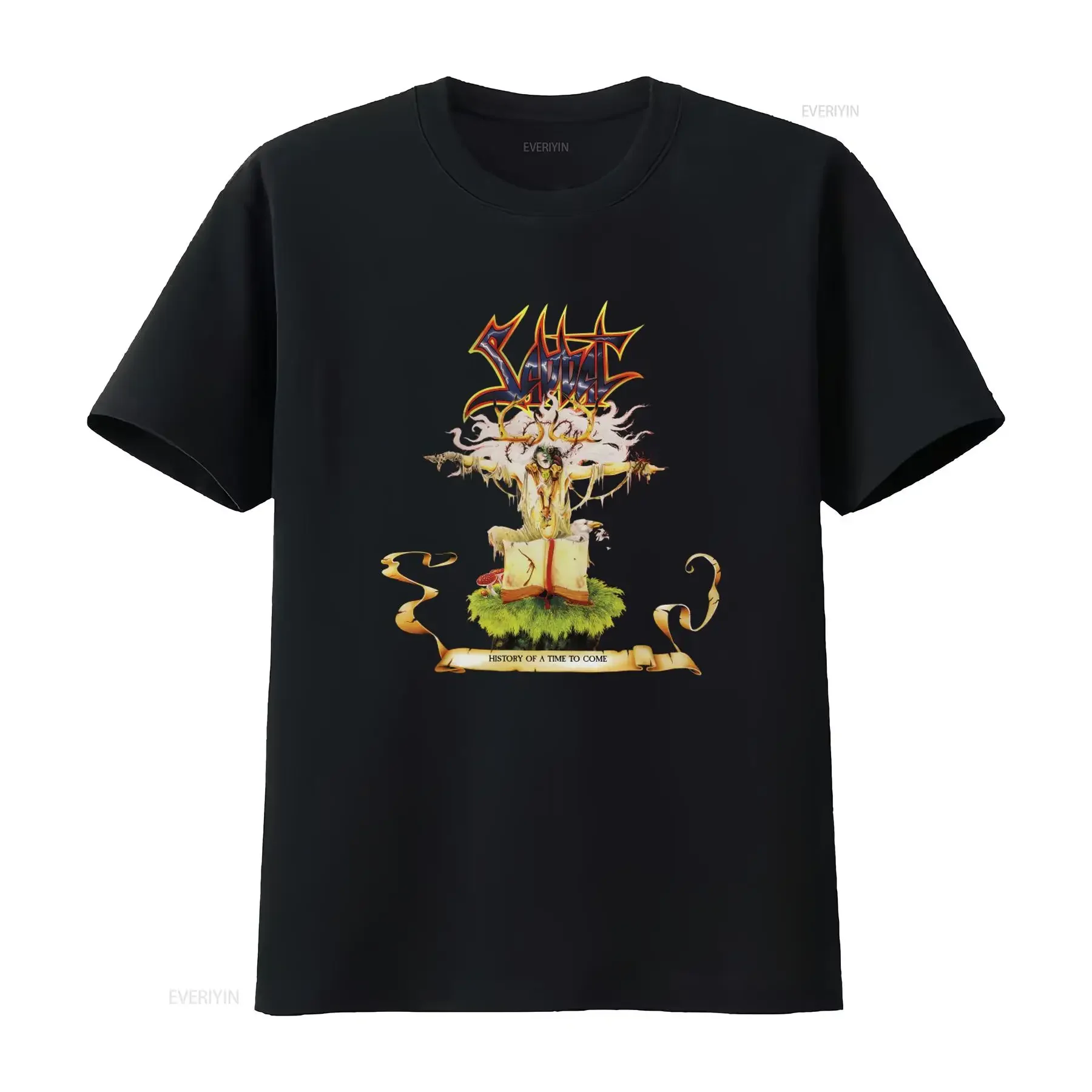 New DTG Sabbat History of a Time to Come T shirt for Rock Fans vintage Washed graphic Stylish Soft fashion Slightly streetwear